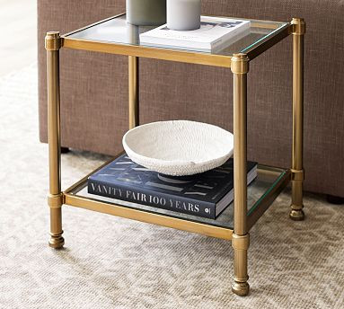 Everson Square Glass Side Table (22.5") | Pottery Barn (US)