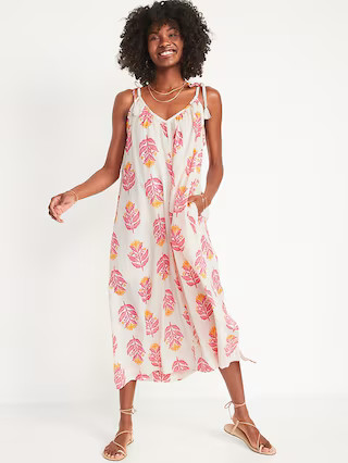 Sleeveless Tie-Shoulder All-Day Maxi Swing Dress for Women | Old Navy (US)