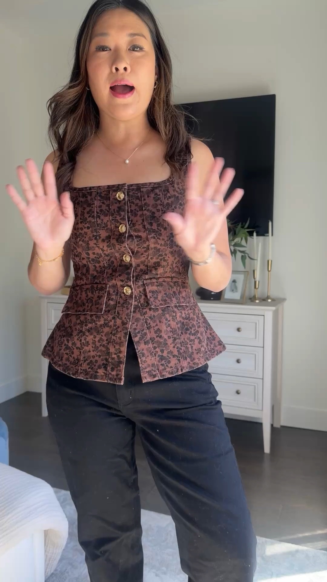 Walmart fall tops // leopard denim vest

Vest: small

#LTKootd #LTKSeasonal #LTKOver40
