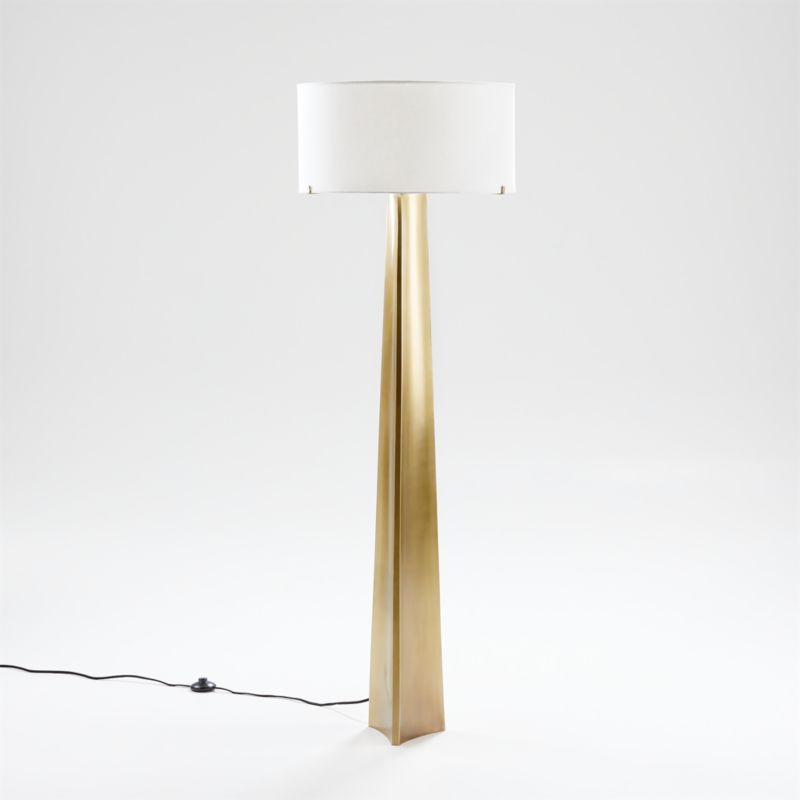 Isla Brass Triangle Floor Lamp + Reviews | Crate and Barrel | Crate & Barrel