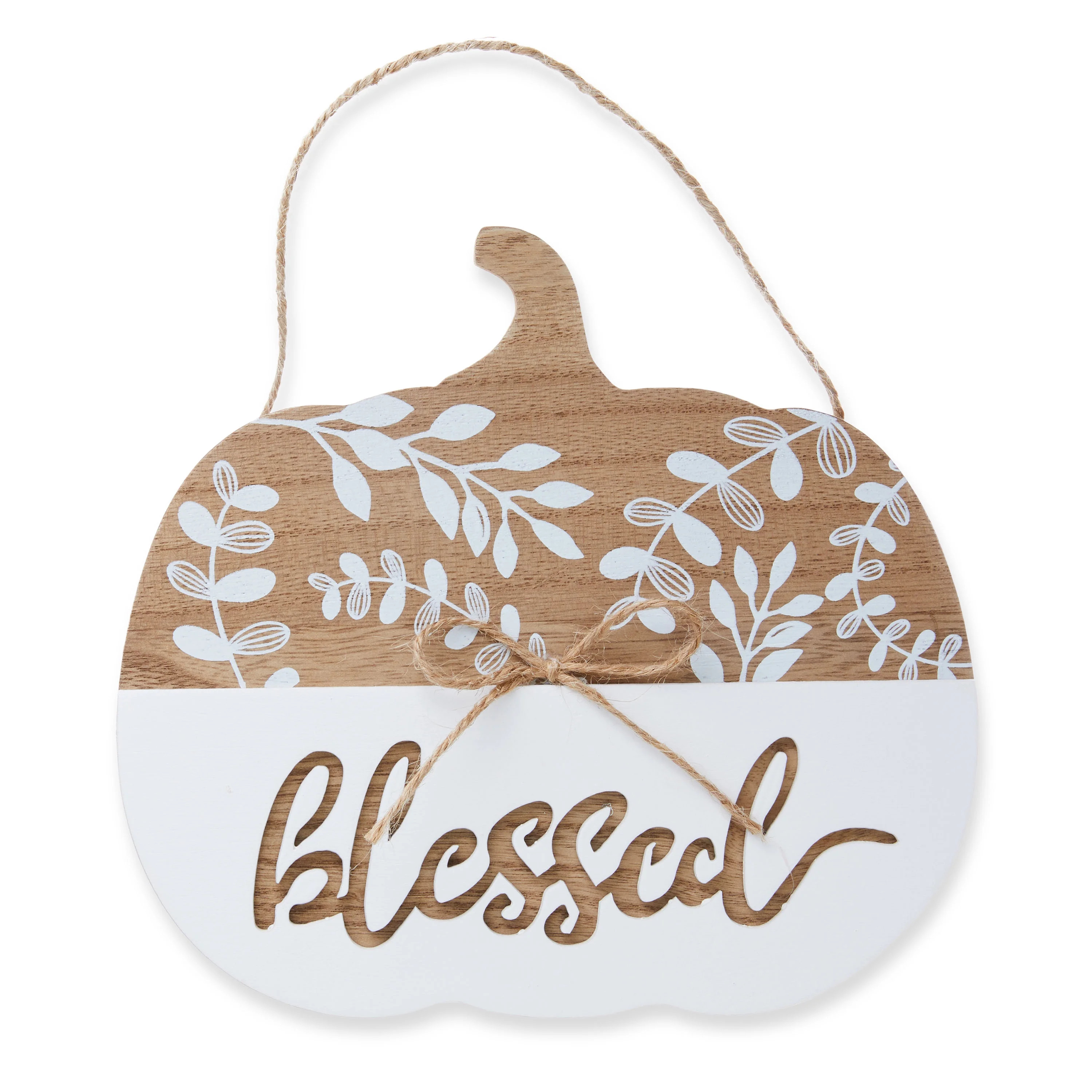 7'' H Fall, Harvest Blessed Pumpkin Hanging Sign, Nature Wood Color Wall Decoration, Classic Styl... | Walmart (US)