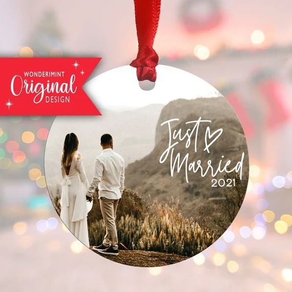 Newlywed Photo Ornament - Personalized Christmas Ornament - Custom Just Married Ornament - Christ... | Etsy (US)