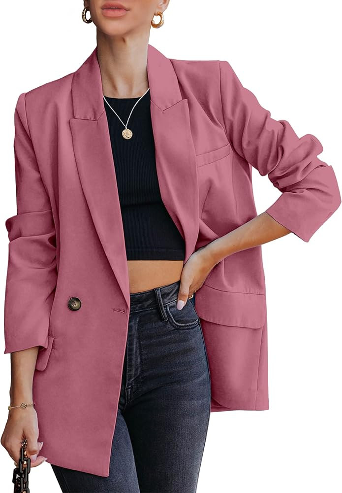 luvamia Blazer Jackets for Women Work Casual Office Long Sleeve Fashion Dressy Business Outfits | Amazon (US)