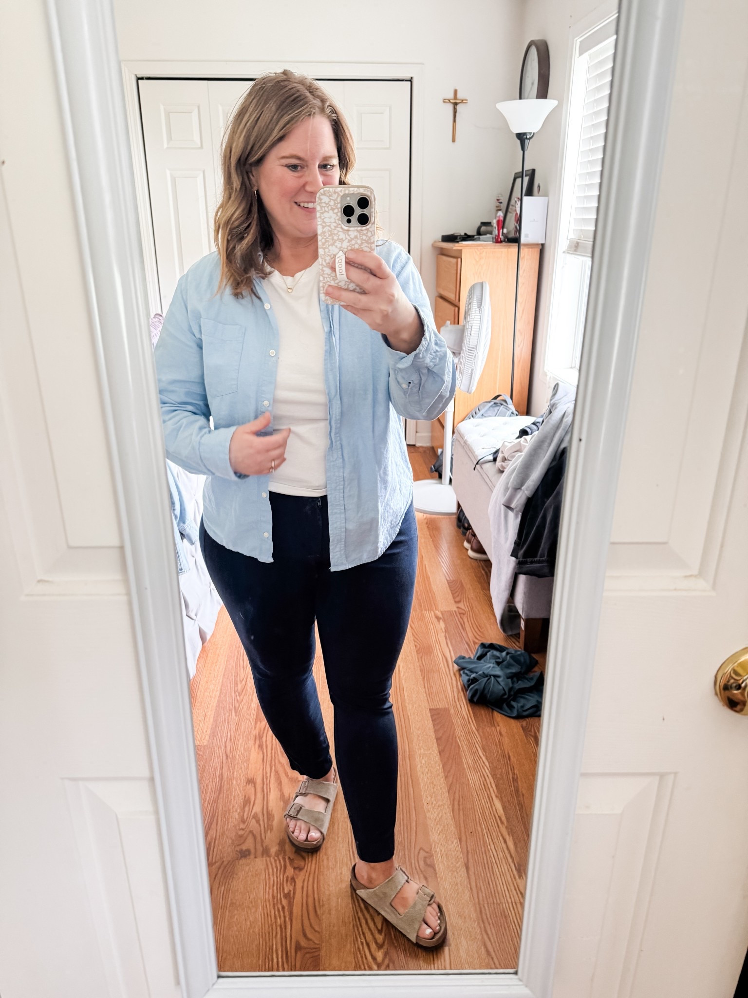 Super simple teacher outfit! My button down is older but I linked similar.  My pixie pants are a 16 petite (I recommend sizing up)

#LTKWorkwear #LTKPetite #LTKMidsize