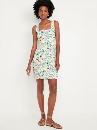Sleeveless Linen-Blend Mini Dress | Old Navy (US)