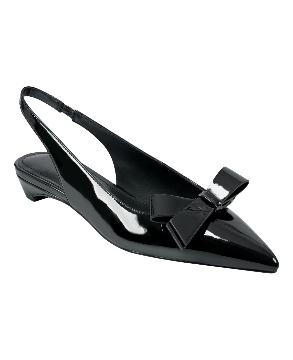 Marc Fisher Women's Kerrey Slingback Pointy Toe Dress Flats - Black Patent | Macy's