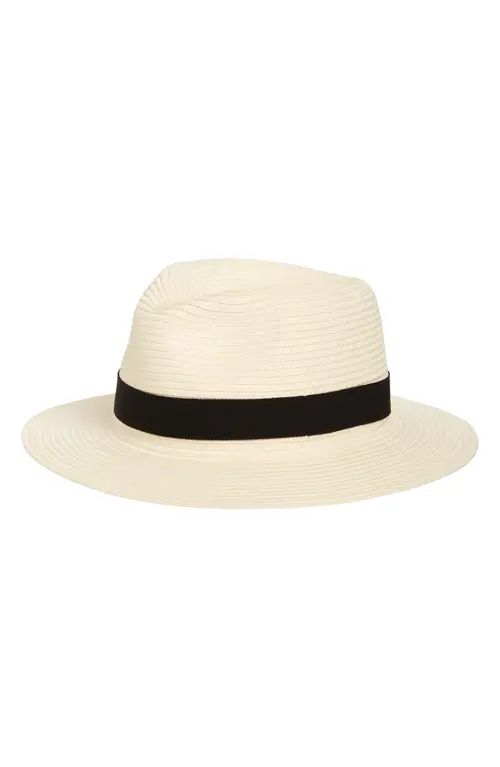Madewell Packable Straw Fedora Hat in Antique Cream at Nordstrom, Size Small | Nordstrom