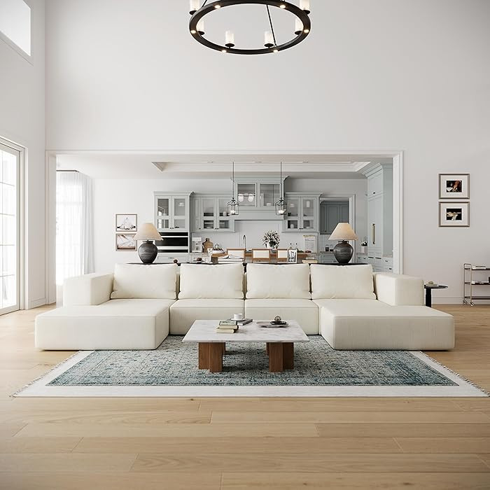 Acanva Oversized Modular Sectional Sofa with Removable Washable Slipcovers, Modern Low Profile De... | Amazon (US)