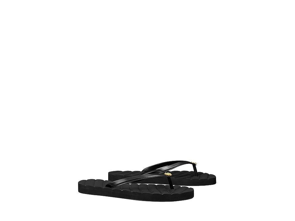 Tory Burch Kira Flip Flop Women's Shoes Perfect Black/Perfect Black/Gold : 11 M, Manmade | Zappos
