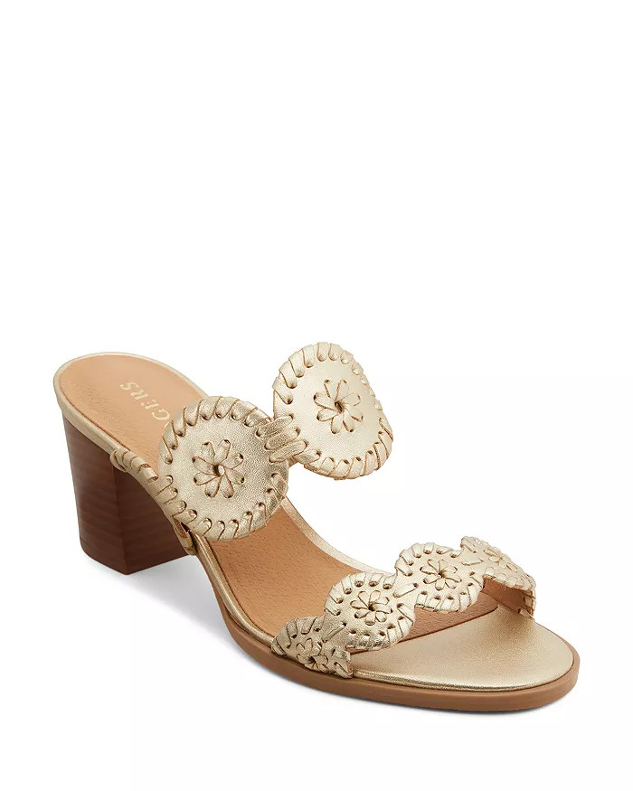 Women's Lauren Scalloped Strap Mid Heel Sandals | Bloomingdale's (US)