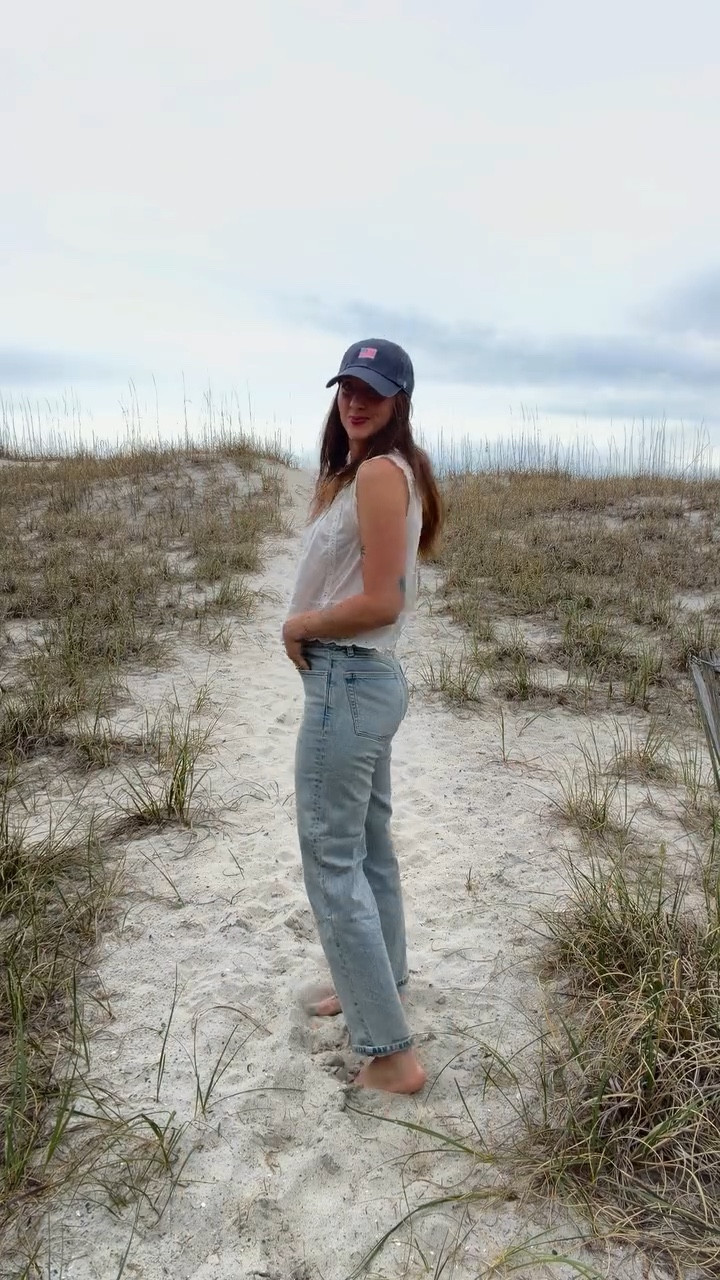 I can’t link the jeans here, but head to IG and ask me for the info if you like them 

I live in NC, so it’s still a little chilly at night 

You’ve seen me show these jeans many times - I really love them! I found this hat the other day and thought it would be really cute for Summer 🇺🇸 The sweatshirt is very soft and cozy!! 

Millennial mom vacation outfits | comfortable vacation outfits | jeans and tee kind of style

#LTKootd #LTKgrwm