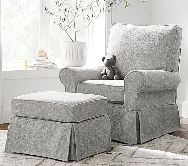PB Kids® Comfort Slipcovered Swivel Glider & Ottoman | Pottery Barn Kids