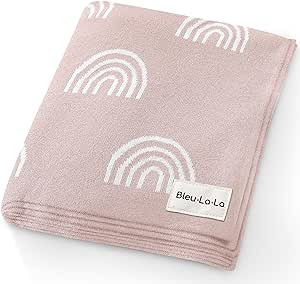 Knit Baby Swaddle Blanket for Girls - 100% Cotton Buttery Soft Cozy Receiving Swaddle Crib Stroll... | Amazon (US)