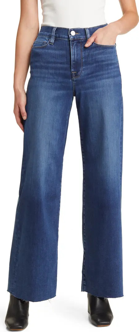 Le Slim Palazzo Raw Hem High Waist Wide Leg Jeans | Nordstrom