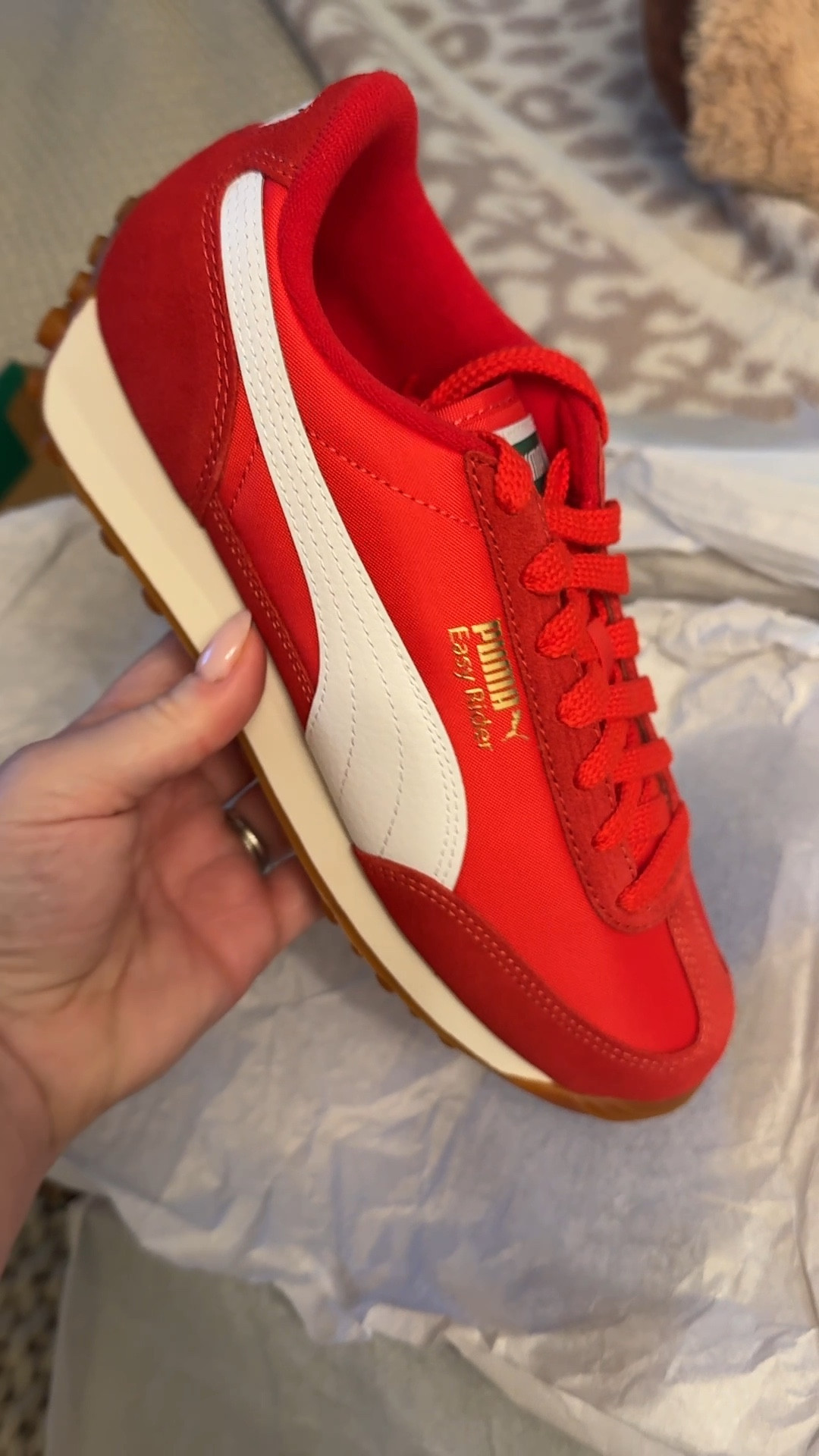 Obsessed! These vintage inspired Puma’s are EVERYTHING!
They come with red and white laces, so you choose whichever you prefer.
I saved myself $50 by buying them from the kid’s section.
They are available in ladies, men’s and youth sizes though.

Sneakers, athletic, retro, vintage, ‘70’s style, shoes, fitness

#LTKWatchNow #LTKShoeCrush #LTKFitness
