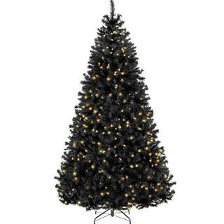 6 ft. Black Pre-Lit Artificial Christmas Tree with 350 Warm White Lights | The Home Depot