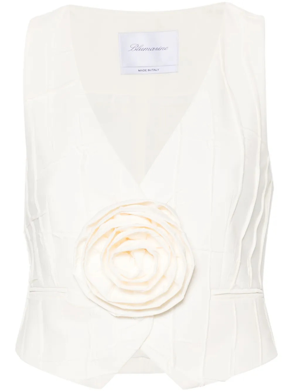 Blumarine floral-applique Pleated Waistcoat | White | FARFETCH CA | Farfetch Global