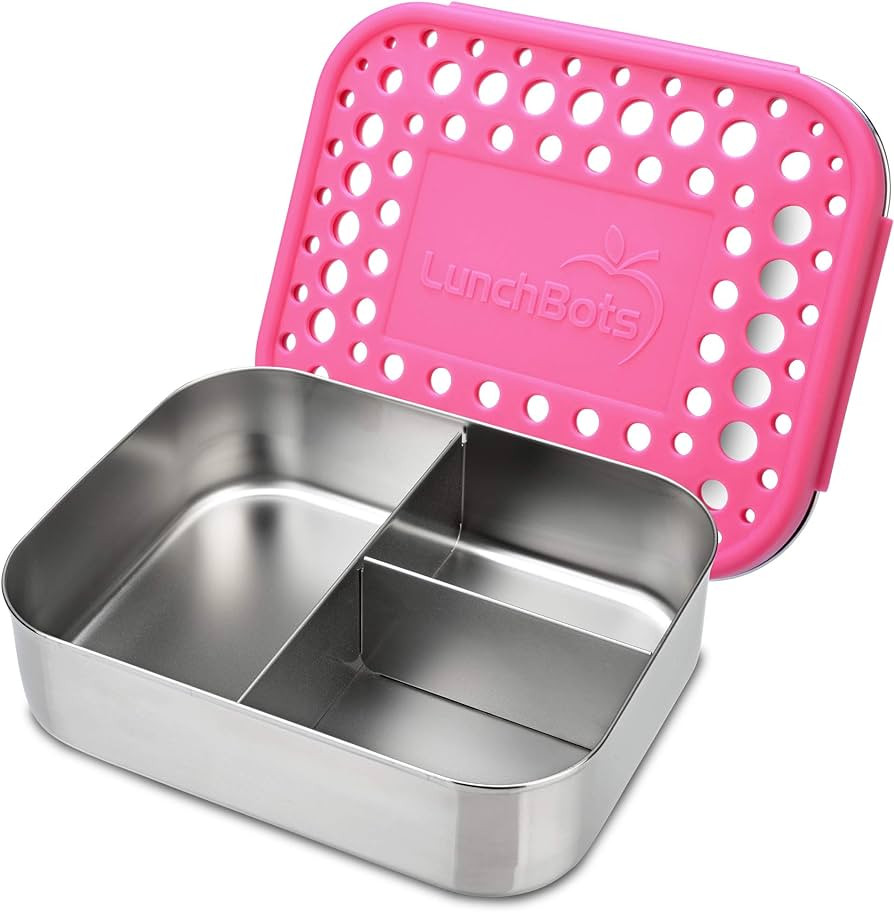 LunchBots Medium Trio II Snack Container - Divided Stainless Steel Food Container - Three Section... | Amazon (US)
