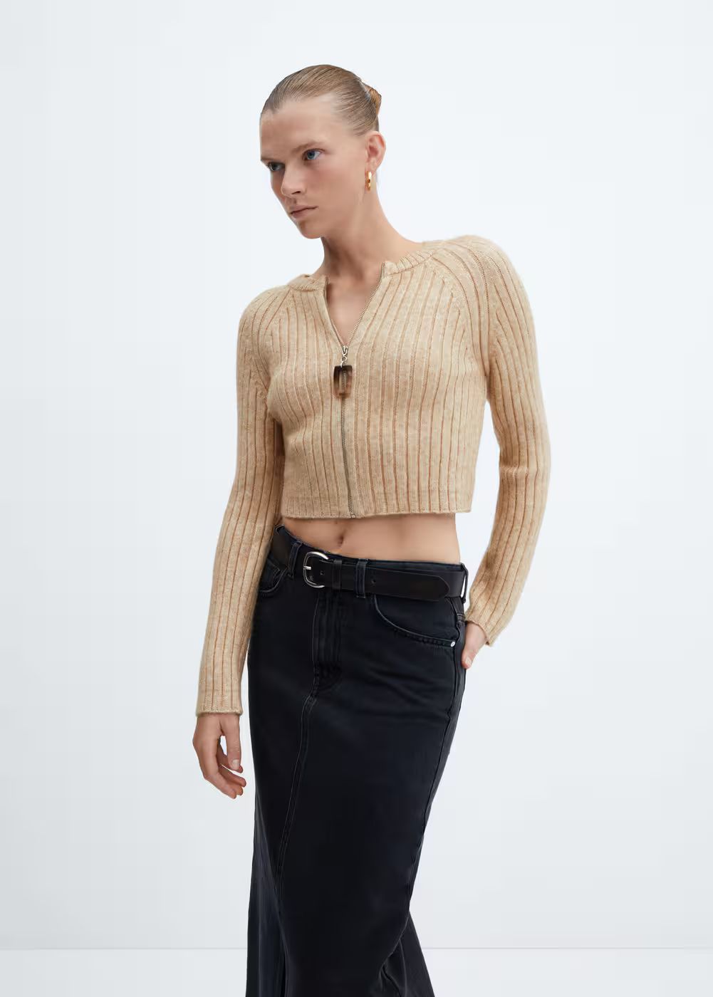 Zip detail cardigan -  Women | Mango USA | MANGO (US)