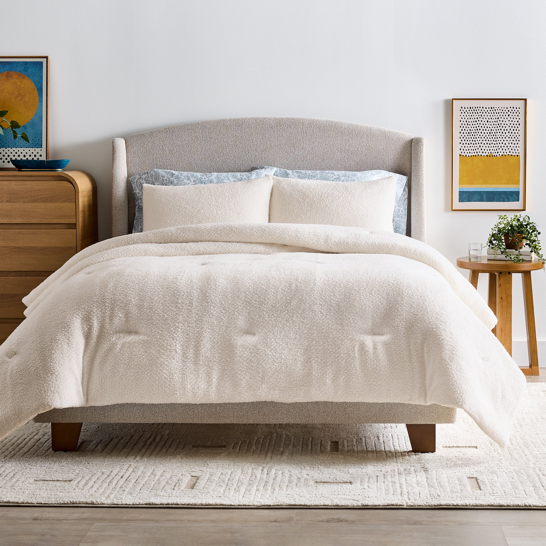 Better Homes & Gardens, Full/Queen, Comforter Set with Shams - Soft and Cozy, Off-White | Walmart (US)