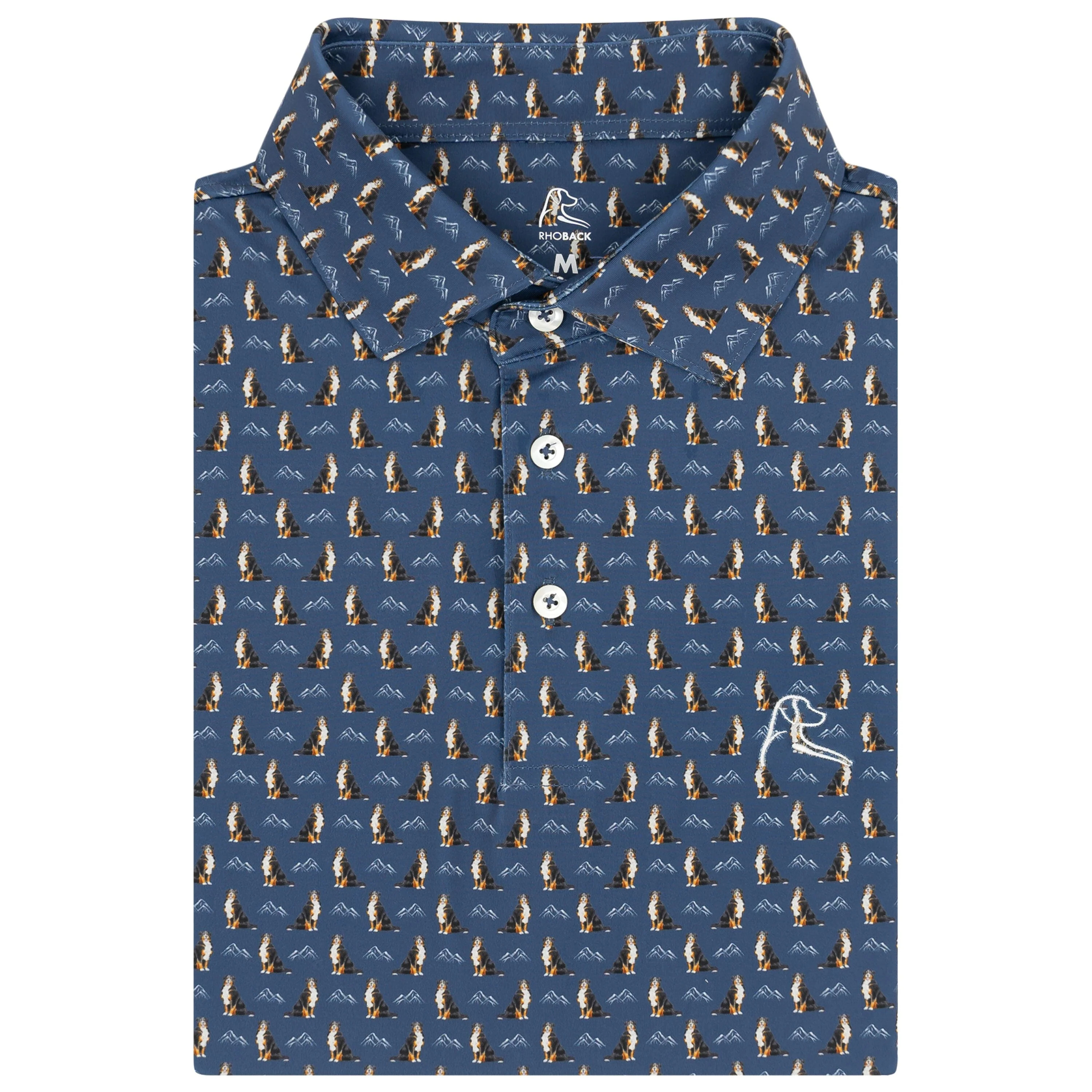 The Bernese Mountain Dog | Performance Polo | The Bernese Mountain Dog - Slate Blue The Bernese Mountain Dog | Slate Blue / 3XL | RHOBACK