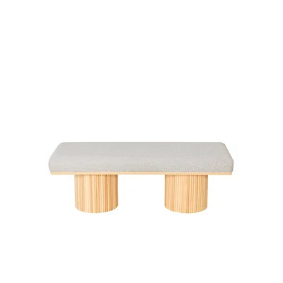 Upholstered Bench With Chunky Legs In Grey Boucle - Modern Living Room Bedroom Furniture 260 Lbs Max Weight Capacity Style Boucle, For Area Load | Wayfair North America