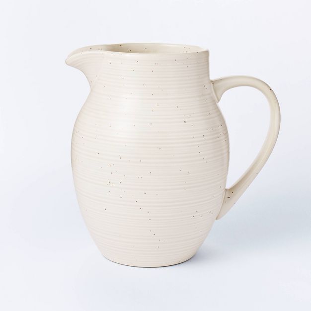 77.8oz Stoneware Large Glazed Pitcher Cream - Threshold™ designed with Studio McGee | Target