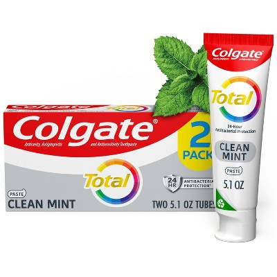 Colgate Total Active Prevention Clean Mint Toothpaste - 5.1oz/2pk | Target