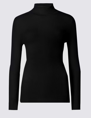 Ribbed Polo Neck Jumper | Marks & Spencer (UK)