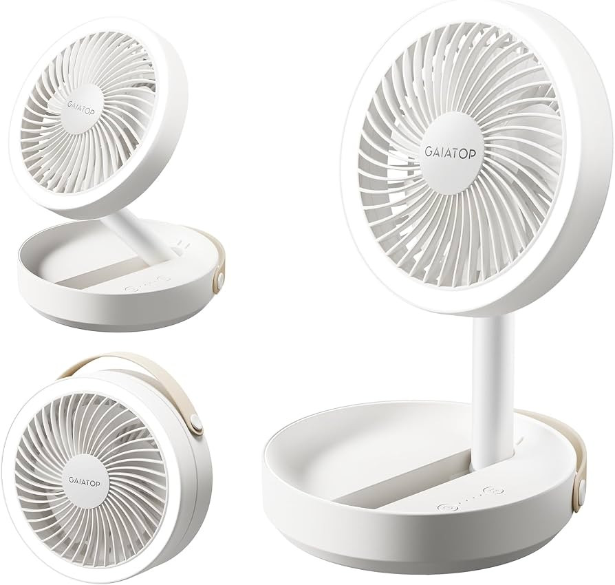 Gaiatop Faltbare Tischventilator Tragbarer Ventilator, 6000mAh Akku Ventilator mit Nachtlicht, 17... | Amazon (DE)
