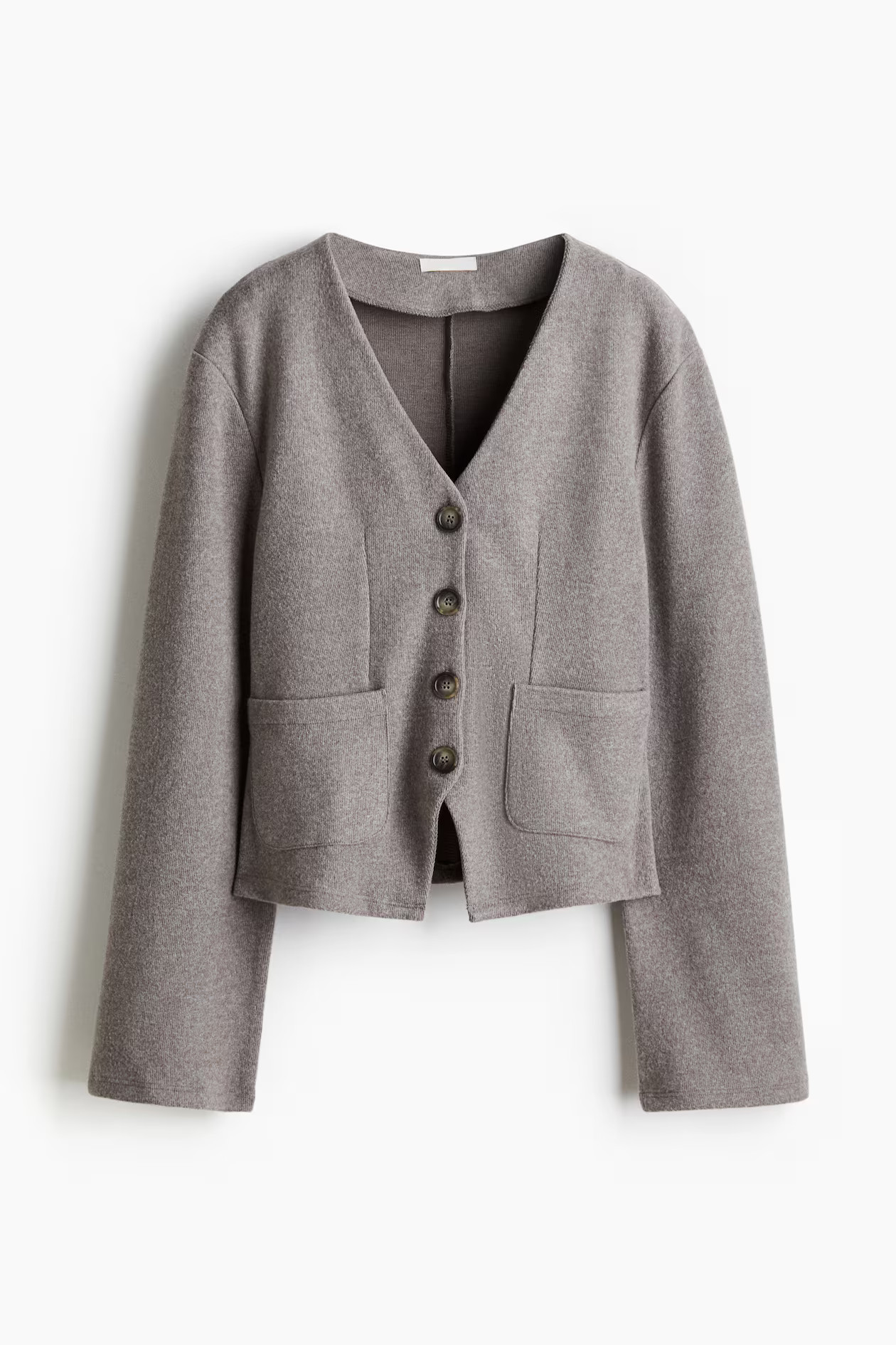 Rib-Knit Cardigan - Taupe melange - Ladies | H&M US | H&M (US + CA)