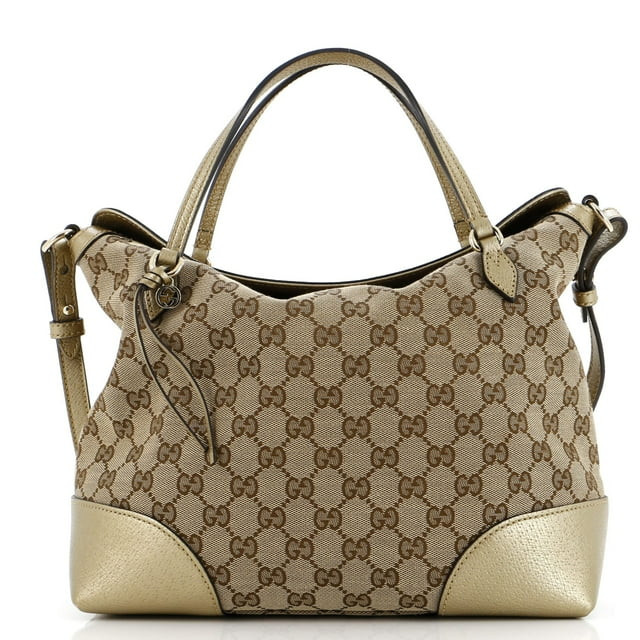 Pre-Owned Bree Convertible Top Handle Bag GG Canvas with Leather Medium By Rebag | Walmart (US)