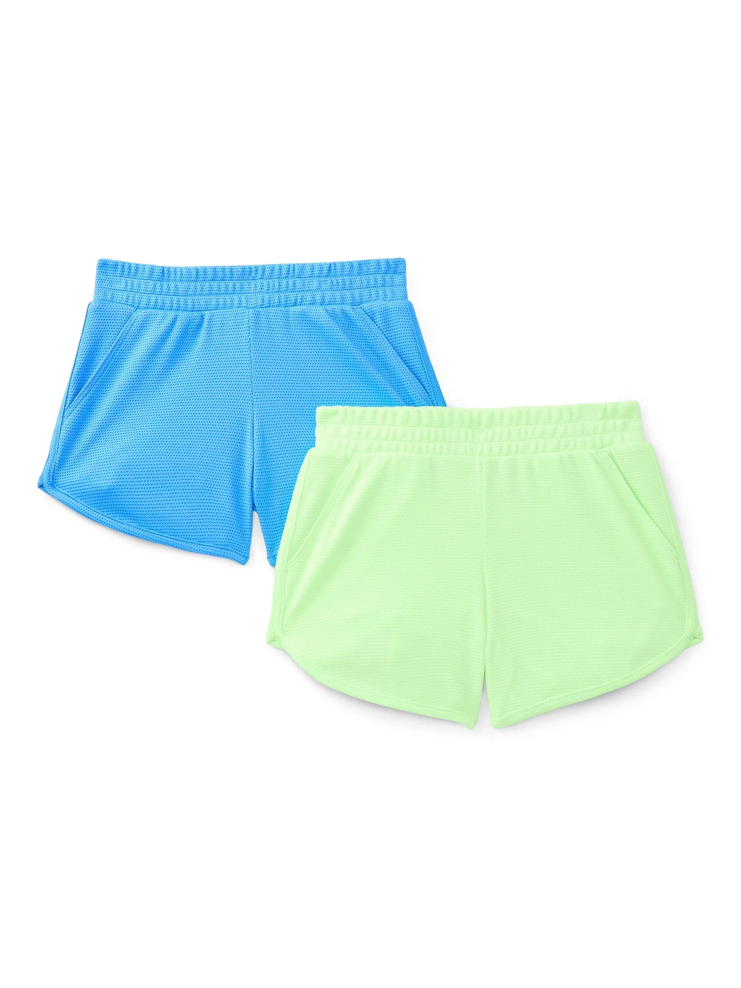 Athletic Works Girls Active Core Shorts, 2-Pack, Sizes 4-18 Plus | Walmart (US)
