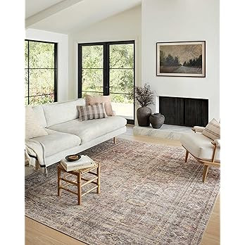 Amber Lewis x Loloi Georgie Collection GER-06 Bordeaux/Antique 7'-6" x 9'-6" Area Rug | Amazon (US)