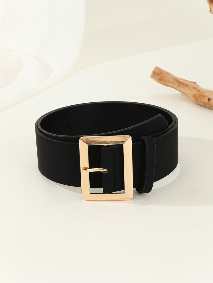 1pc Fashionable & Versatile Gold Colored Belt With Triple Buckle For Men Casual | SHEIN