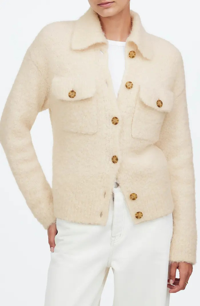 Bouclé Knit Wool & Alpaca Sweater Jacket | Nordstrom Rack