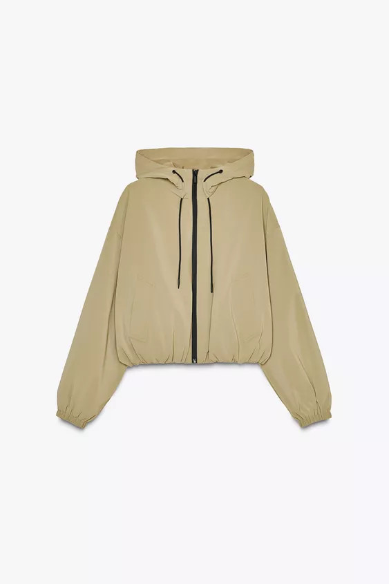 HOODED RUBBERIZED JACKET | Zara US
