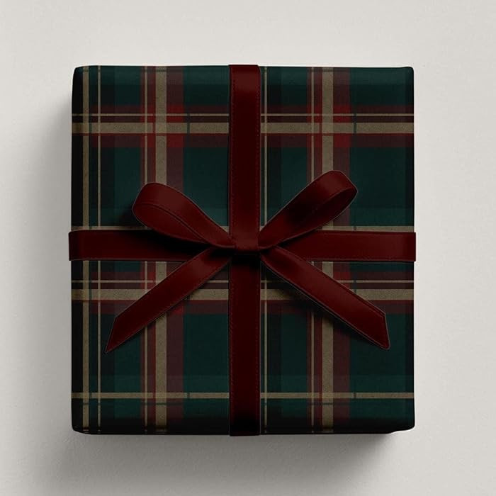 Joycye Dark Tartan Christmas Wrapping Paper, Xmas Birthday Gift Wrap Paper, Luxury Plaid Wrapping... | Amazon (US)