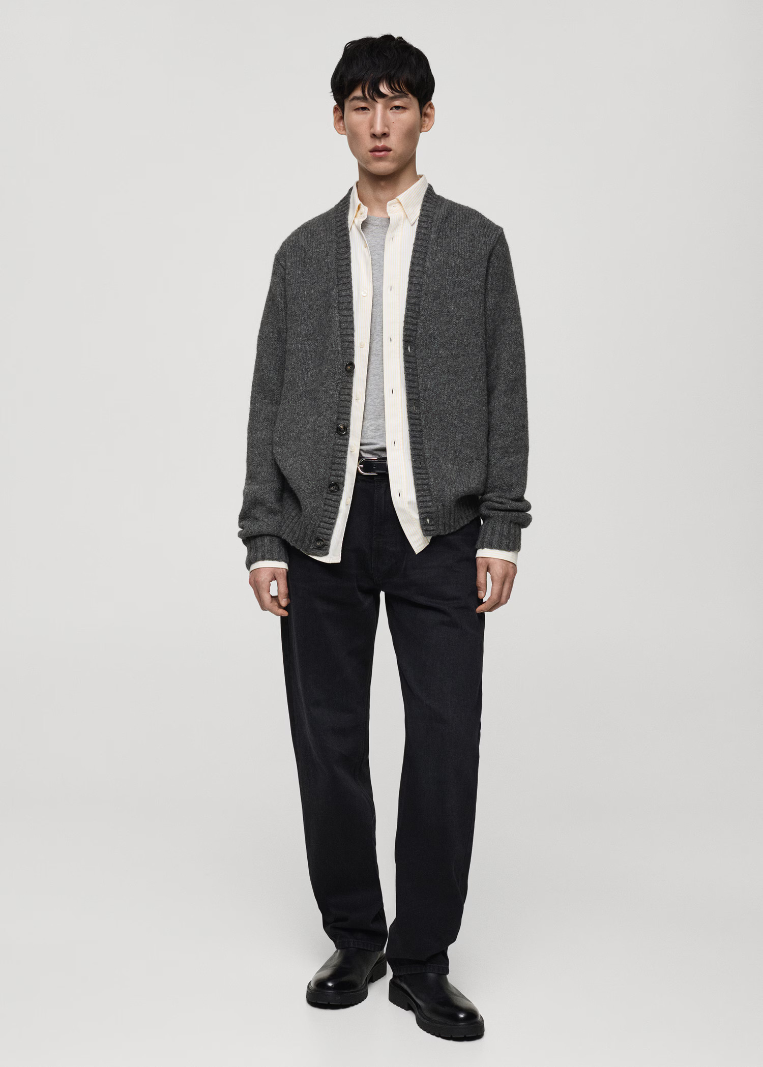 Knitted wool blend cardigan - Men | MANGO United Kingdom | MANGO (UK)
