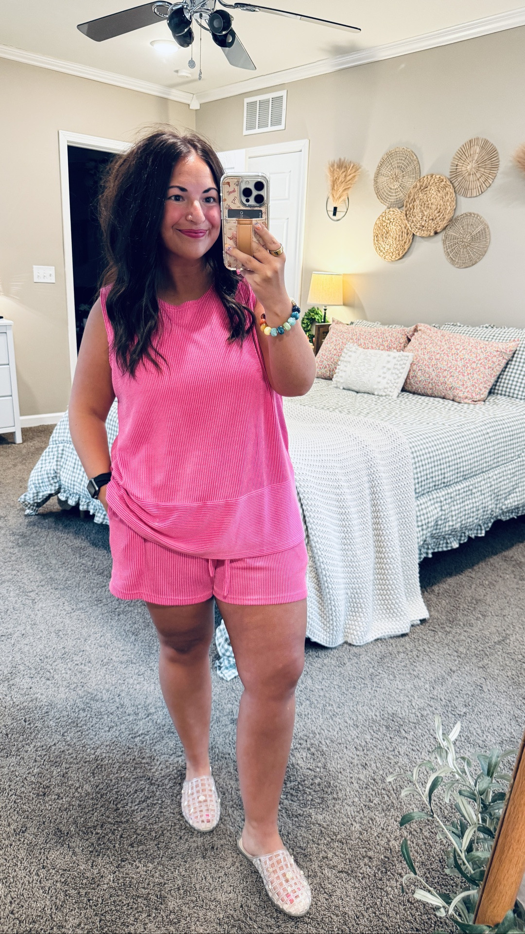 The matching set you'll reach for on repeat 💕✨ This set fits true to size, is incredibly soft + comfortable, & the rose pink color is such a pretty summer shade! Plus, it comes in 11 other colors, so there's an option for everyone. ☀️ 

 #LTKootd #LTKSeasonal #LTKMidsize