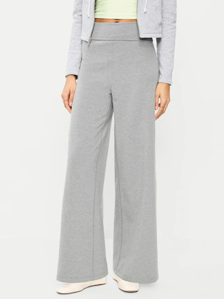 High-Waisted PowerChill Fold-Over Wide-Leg Pants | Old Navy (US)