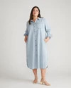 Odeon Stretch Cotton Chambray Shirtdress
   Heritage Blue | Universal Standard