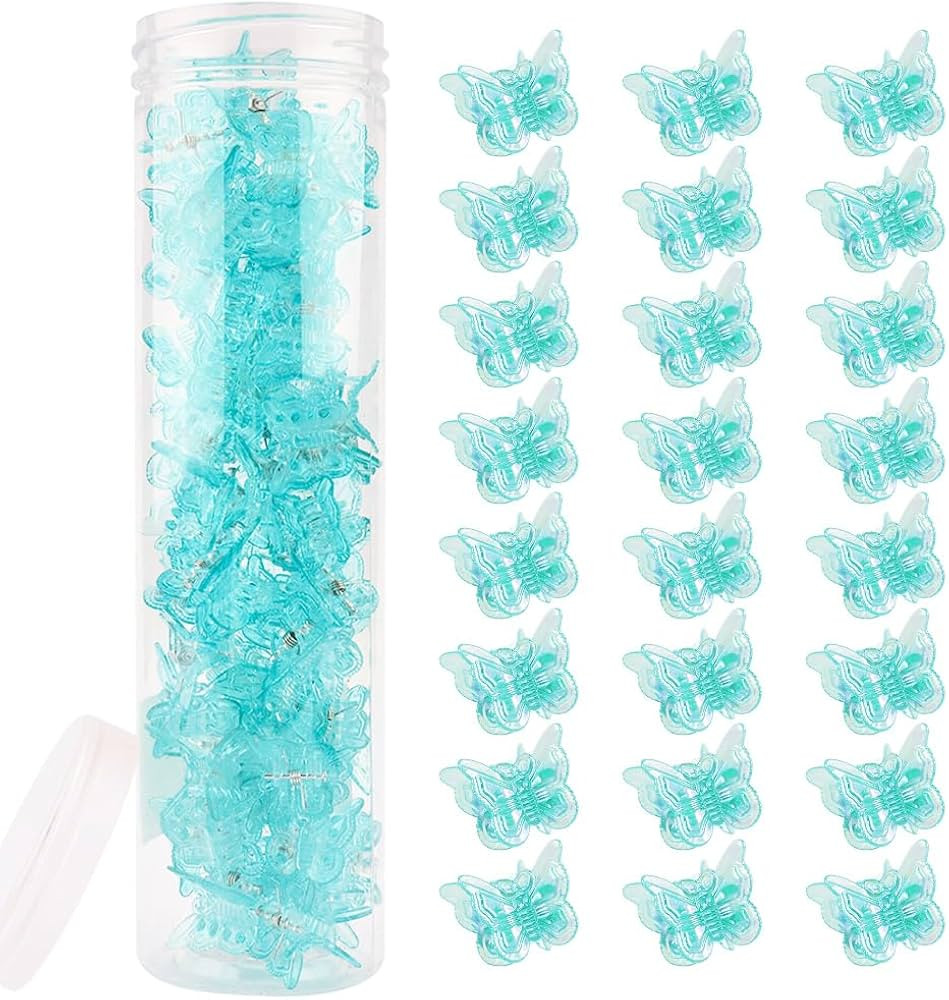 Ahoney 60PCS Turquoise Hair Clips Mini Butterfly Hair Claw Clips for Hair with Box 90s Y2k Hair A... | Amazon (US)