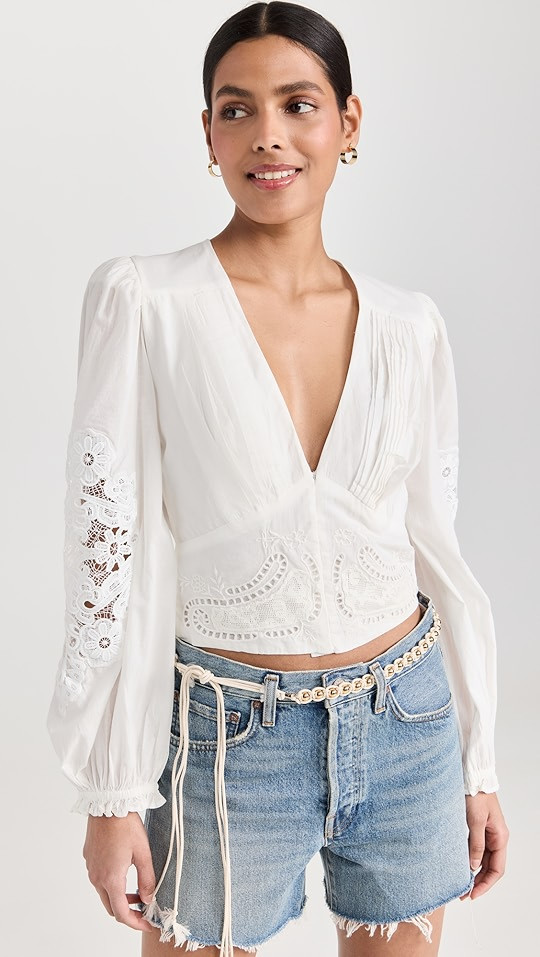 Off-White Lace Blouse | Shopbop