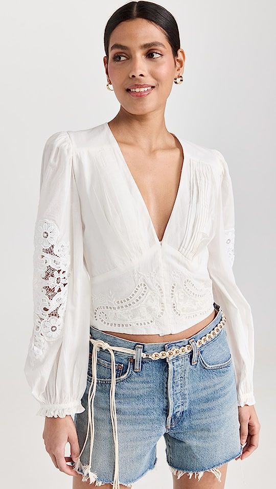 Off-White Lace Blouse | Shopbop