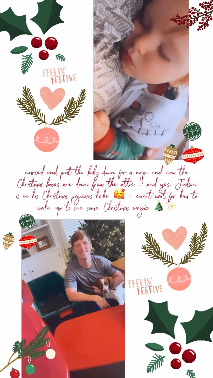 nursed and put the baby down for a nap, and now the Christmas boxes are down from the attic !! and yes, Judson is in his Christmas pajamas hehe 🥰 - can't wait for him to wake up to see some Christmas magic 🎄✨

#LTKhome #LTKSeasonal #LTKHoliday
