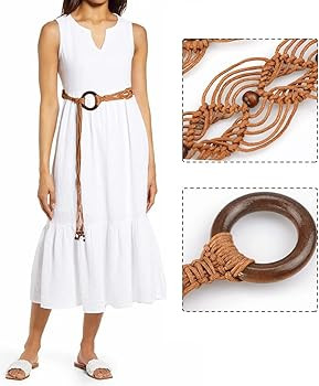 Suyi Boho Braid Belt for Women Bohemian Woven Waist Belts for Dress | Amazon (US)
