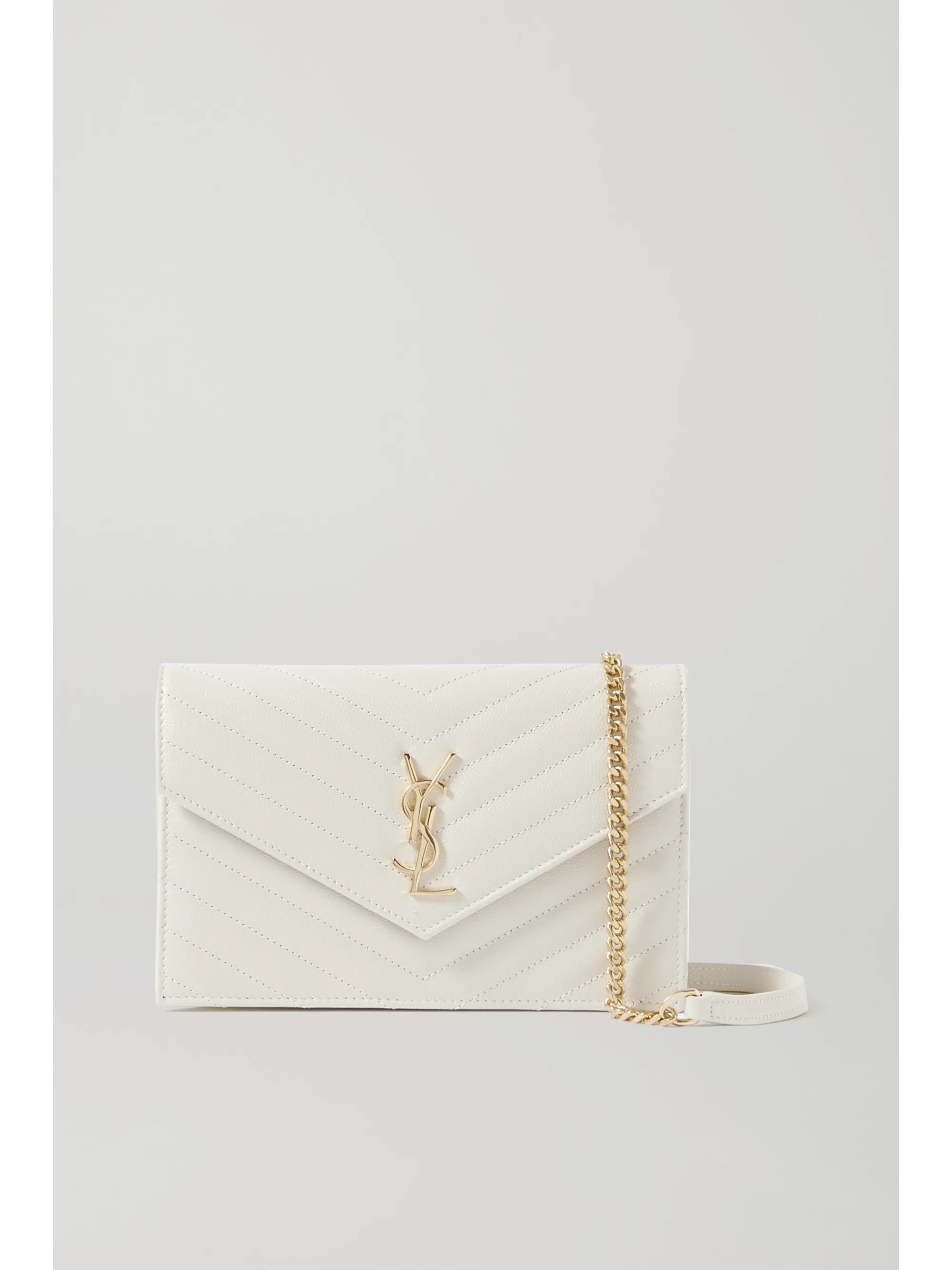 Off-white Monogramme quilted textured-leather shoulder bag | SAINT LAURENT | NET-A-PORTER | NET-A-PORTER (US)