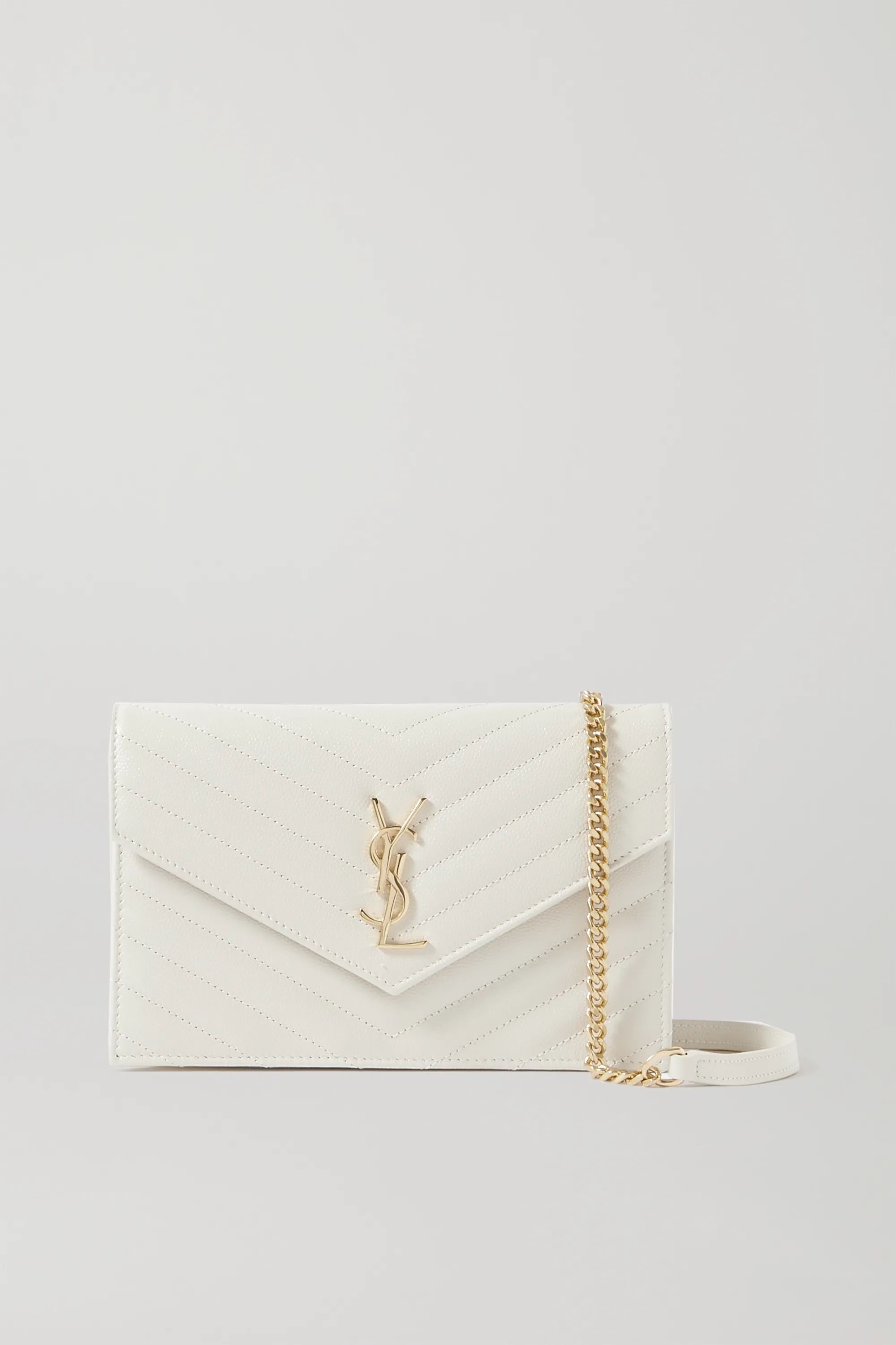 Off-white Monogramme quilted textured-leather shoulder bag | SAINT LAURENT | NET-A-PORTER | NET-A-PORTER (US)