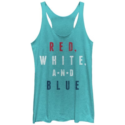 Women's Lost Gods Fourth of July  Blue Racerback Tank Top | Target